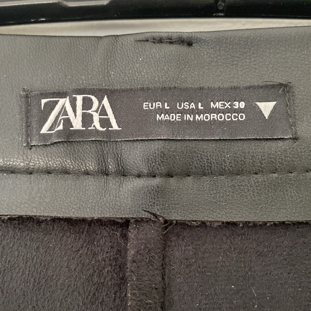 Zara | Wide Leg High Waisted Faux Leather Trousers - Picture 5 of 8